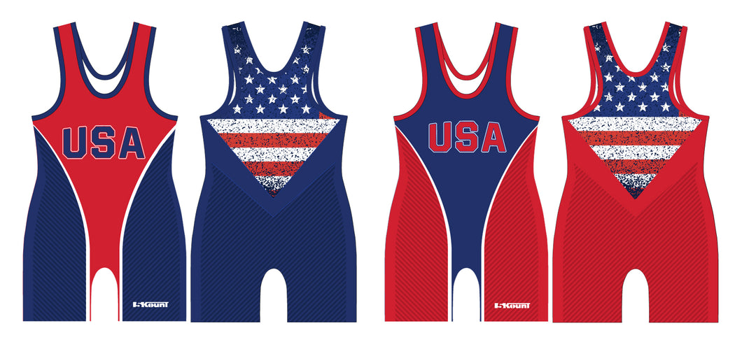 USA Freestyle Wrestling Sublimated Singlet Package - Freestyle 1 - 5KounT2018
