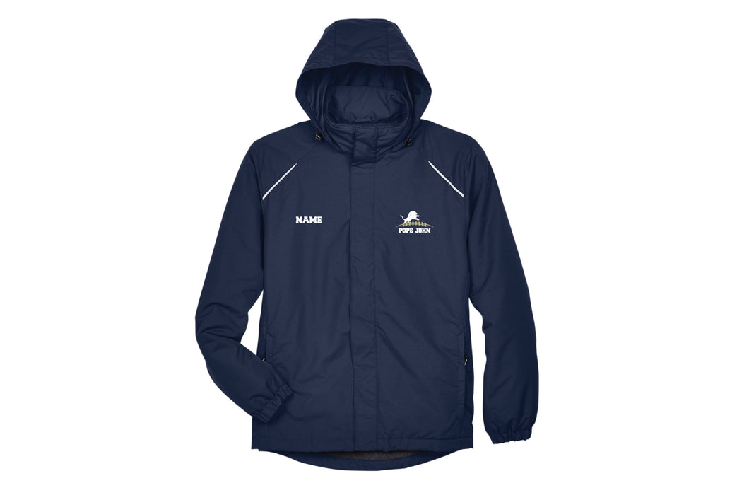 Pope John HS Football All Season Hooded Men's Jacket - Navy