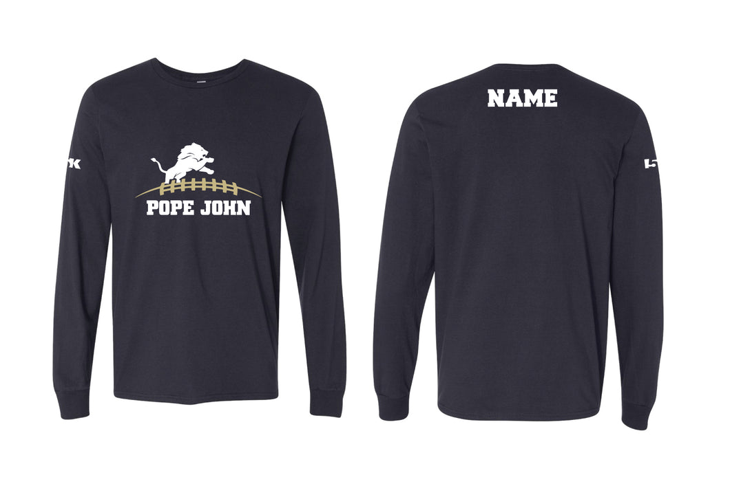 Pope John HS Football Cotton Crew Long Sleeve Tee - Navy