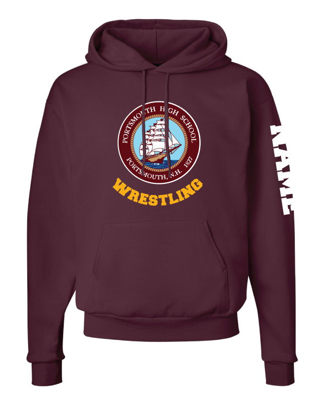 Portsmouth HS Wrestling Cotton Hoodie - Maroon - 5KounT