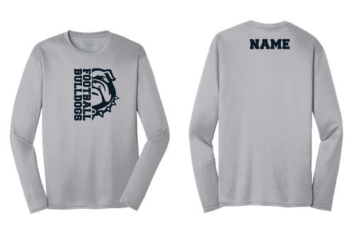 Randolph Football Split Graphic Long Sleeve Dryfit Performance Tee - Silver