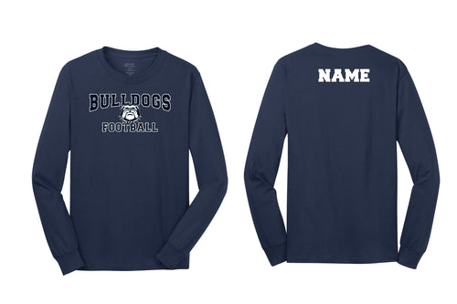 Randolph Football Bulldogs Long Sleeve Cotton Tee - Navy - 5KounT