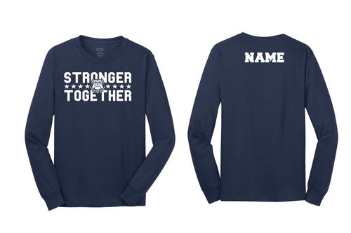 Randolph Football Bulldogs Stronger Together Long Sleeve Cotton Tee - Navy - 5KounT