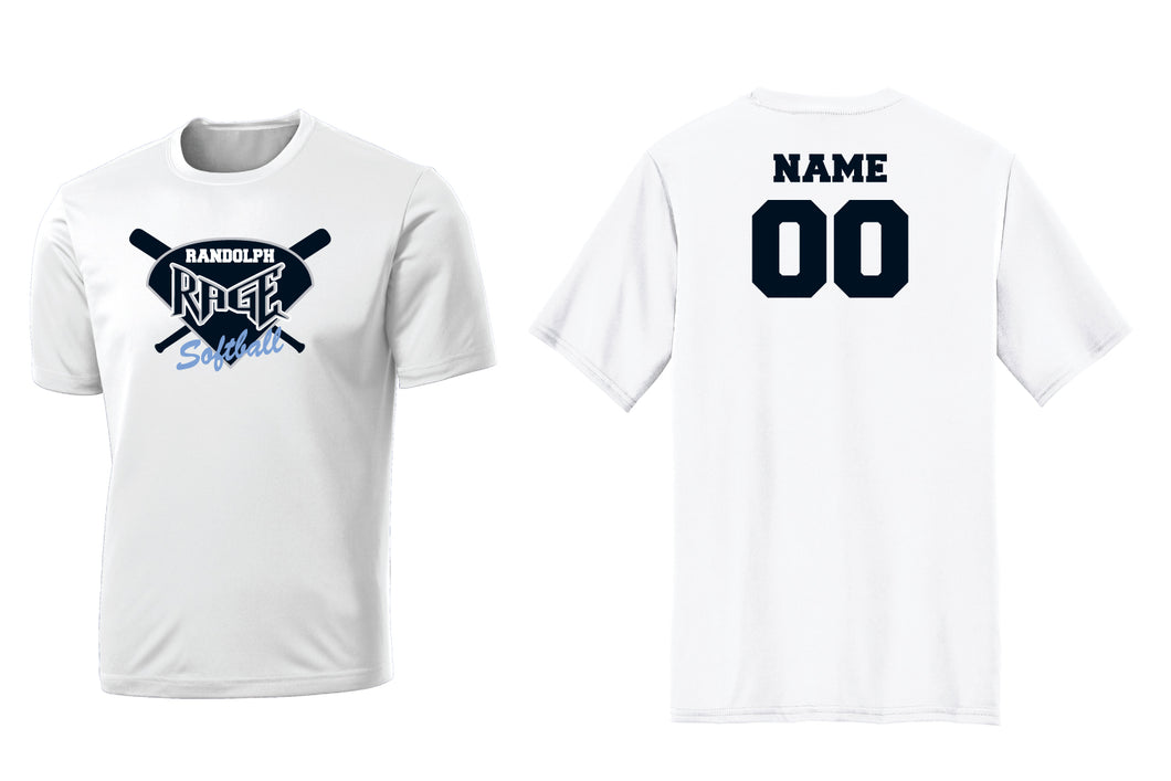 Randolph Rage Softball Dryfit Performance Tee - White - 5KounT