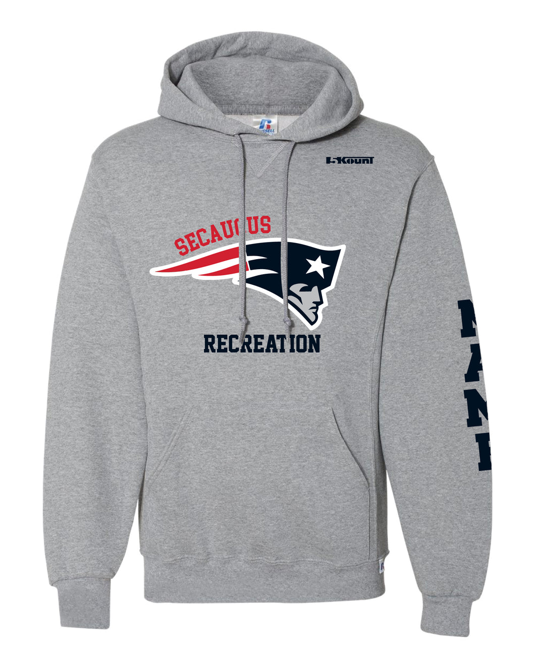 Secaucus Recreation Russell Athletic Cotton Hoodie - Heather Grey - 5KounT2018