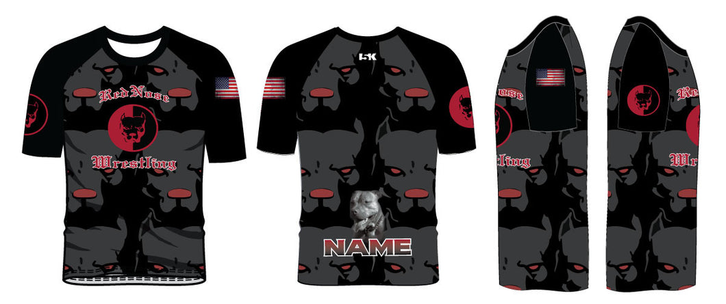 Red Nose Sublimated Fight Shirt - Black - 5KounT