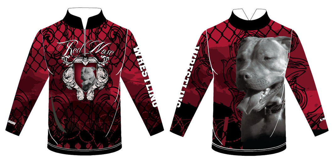 Red Nose Sublimated Quarter Zip - Red - 5KounT