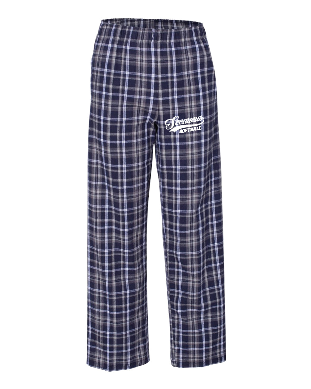 Secaucus Softball Flannel Pajama Pants - Navy Plaid - 5KounT2018