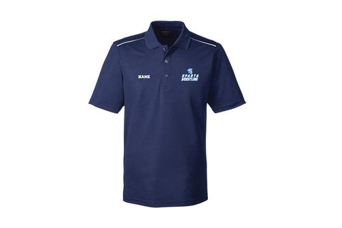 Sparta Youth Wrestling Performance Piqué Polo with Reflective Piping  - Navy - 5KounT