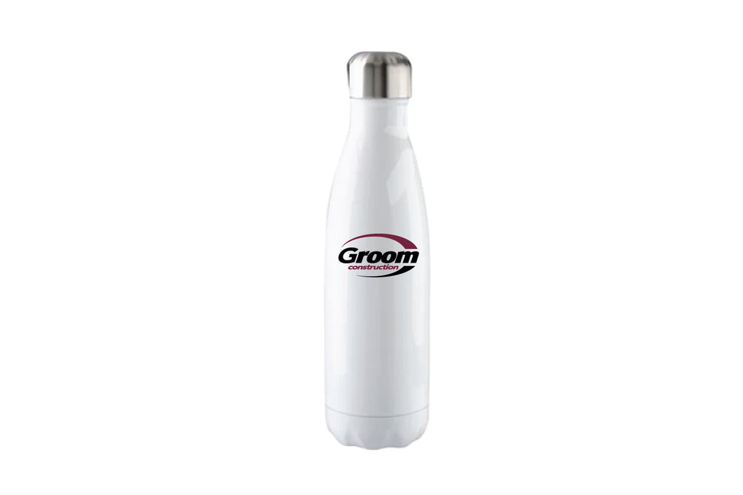 Groom Construction 17oz Stainless Steel Coke Shaped Bottle - White - 5KounT