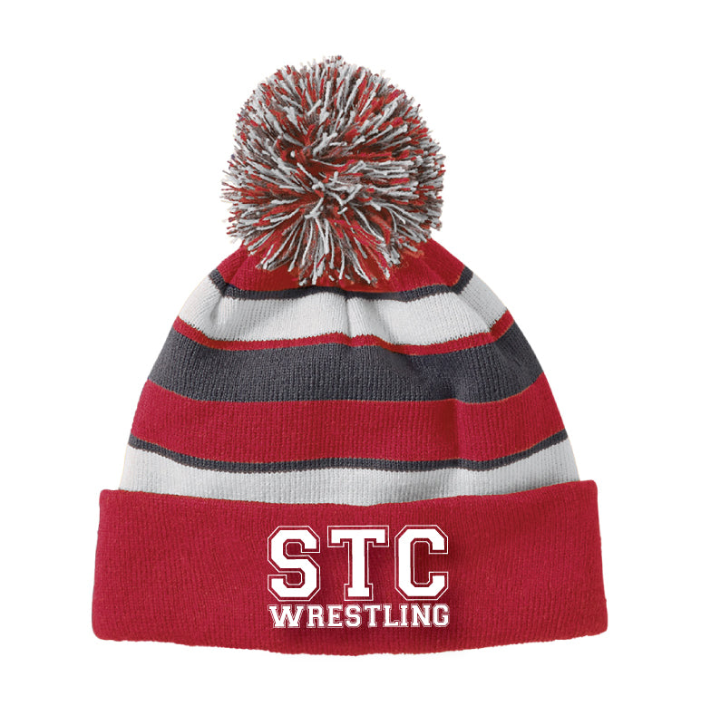 STC Wrestling Pom Beanie - Red - 5KounT