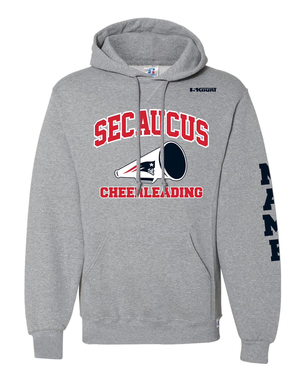 Secaucus Cheer Russell Athletic Cotton Hoodie - Heather Grey - 5KounT2018