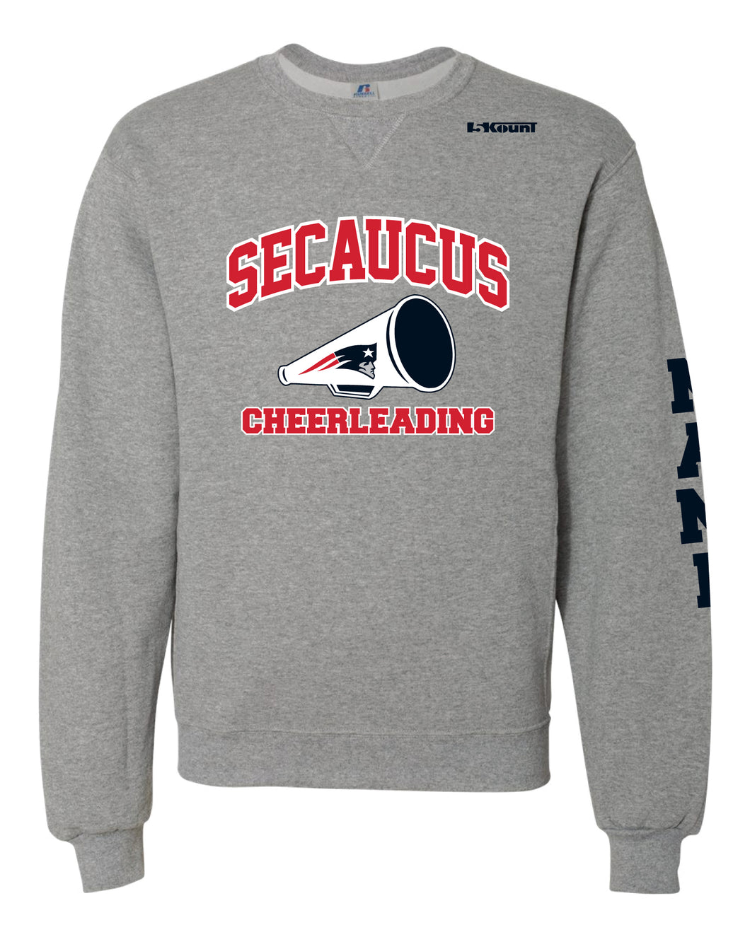 Secaucus Cheer Russell Athletic Cotton Crewneck - Heather Grey - 5KounT2018