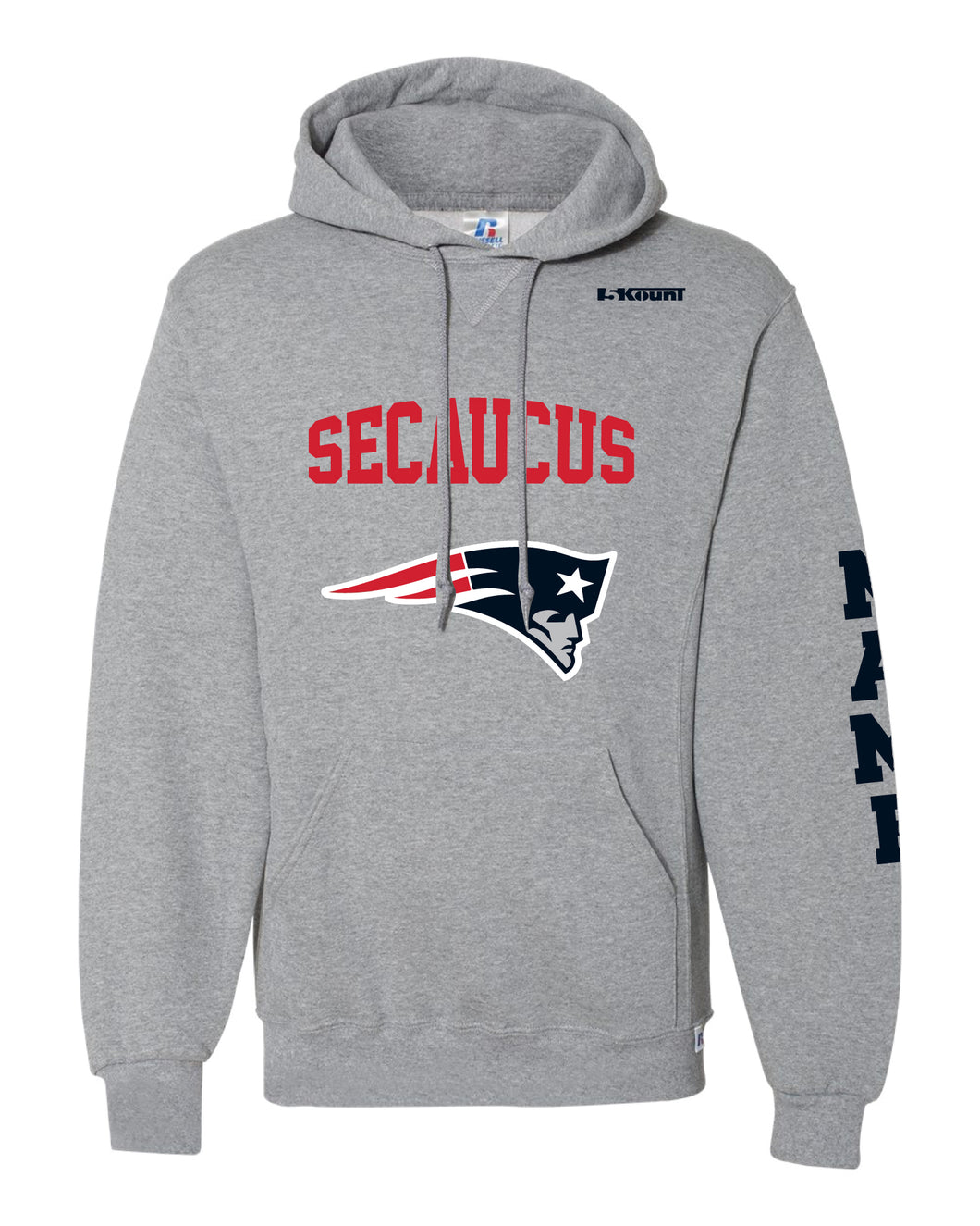 Secaucus Community Russell Athletic Cotton Hoodie - Heather Grey - 5KounT2018