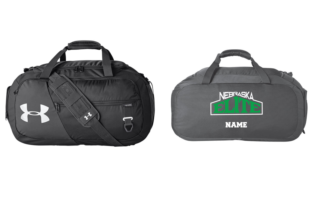Nebraska Elite Medium Under Armour Duffel / Travel Bag - Black - 5KounT