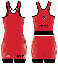 NJ Underground Wrestling Club Women's Singlet - Black/White/Red - 5KounT2018