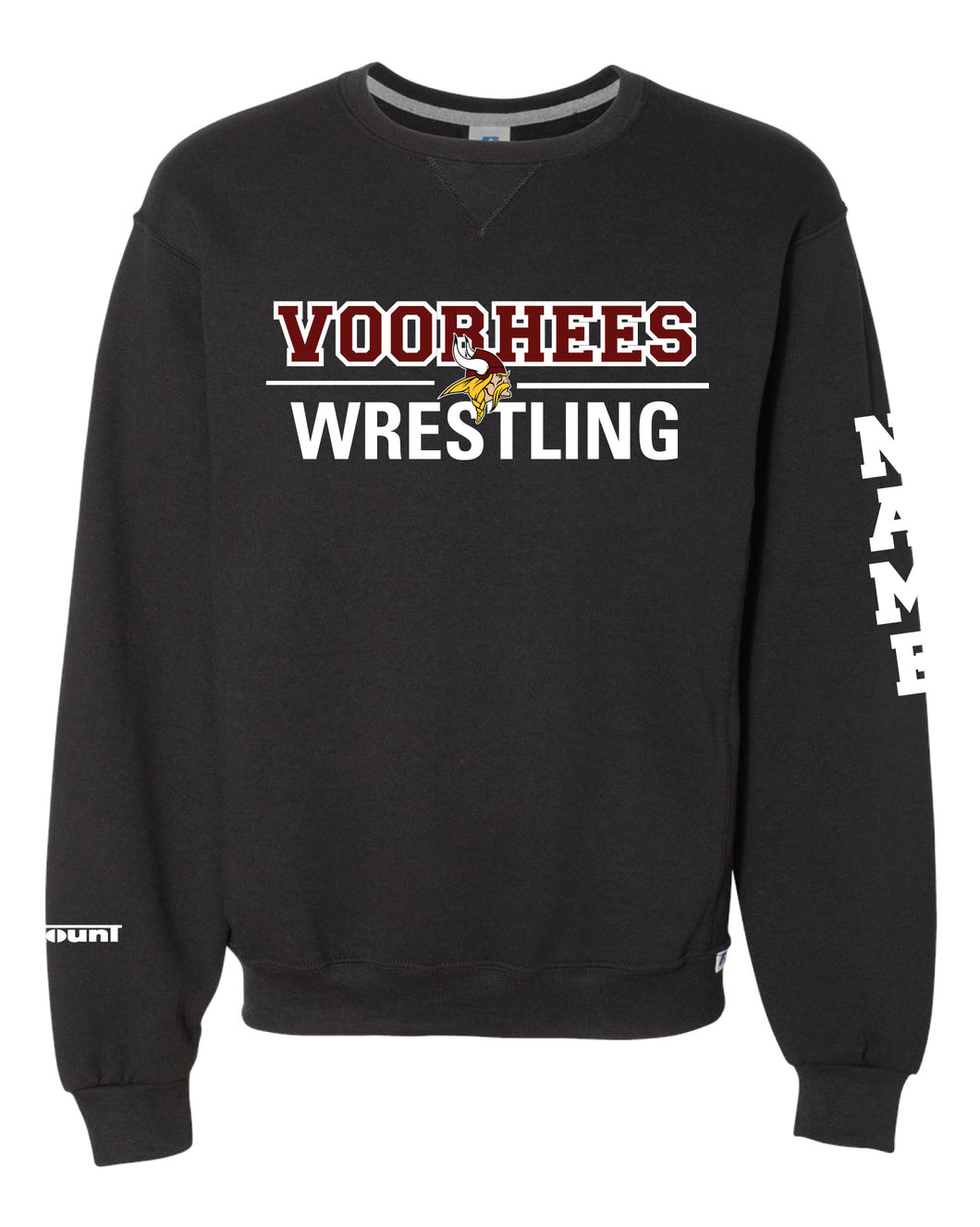 Voorhees Wrestling Russell Athletic Cotton Crewneck Sweatshirt - Black - 5KounT2018