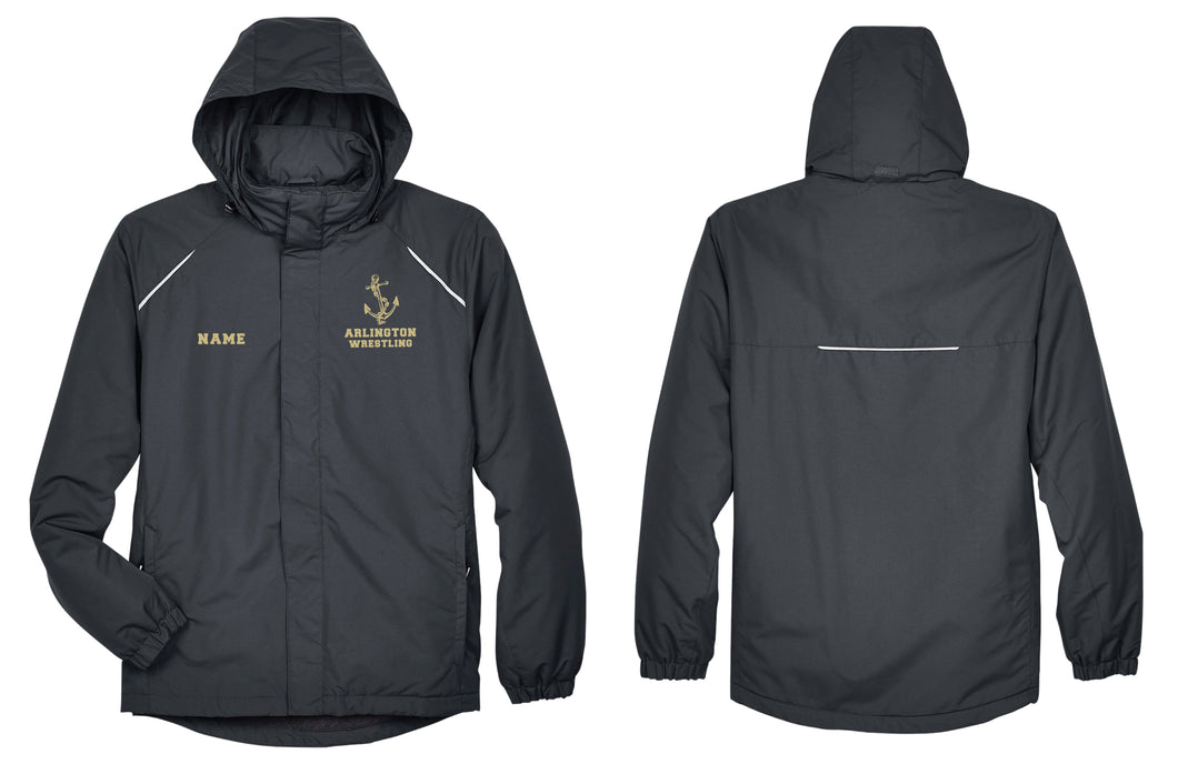 Arlington Wrestling All Season Hooded Men's Jacket - Black - 5KounT2018
