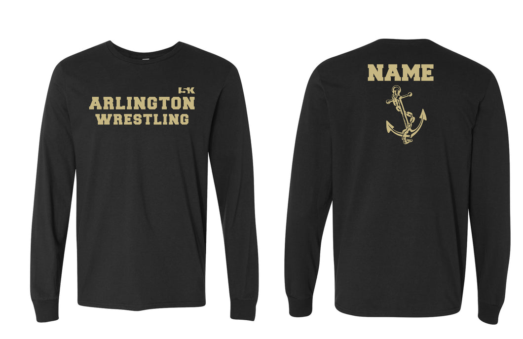 Arlington Wrestling Cotton Crew Long Sleeve Tee - Black - 5KounT2018