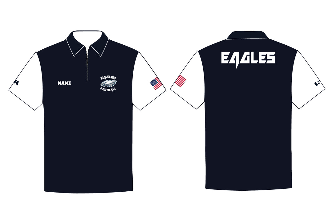 Wethersfield Eagles Football Sublimated Polo Navy w/white - 5KounT