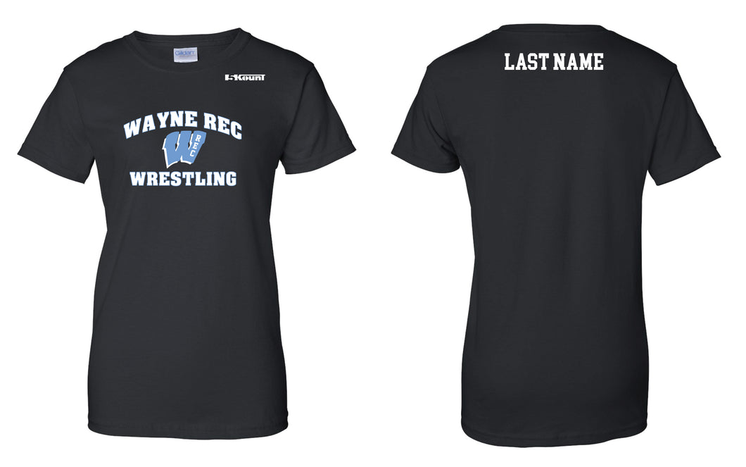 Wayne Rec Wrestling Wrestling Cotton Women's Crew Tee - Black - 5KounT2018
