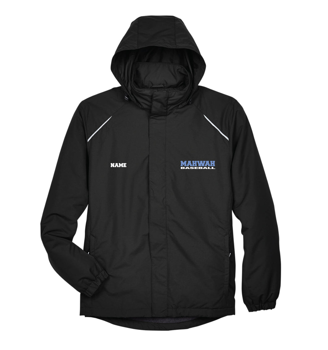 Mahwah Baseball All Season Hooded Men's Jacket - Black - 5KounT