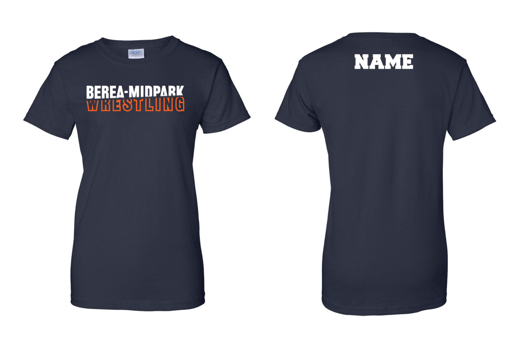 Berea Midpark Wrestling Cotton Women's Crew Tee - Navy - 5KounT