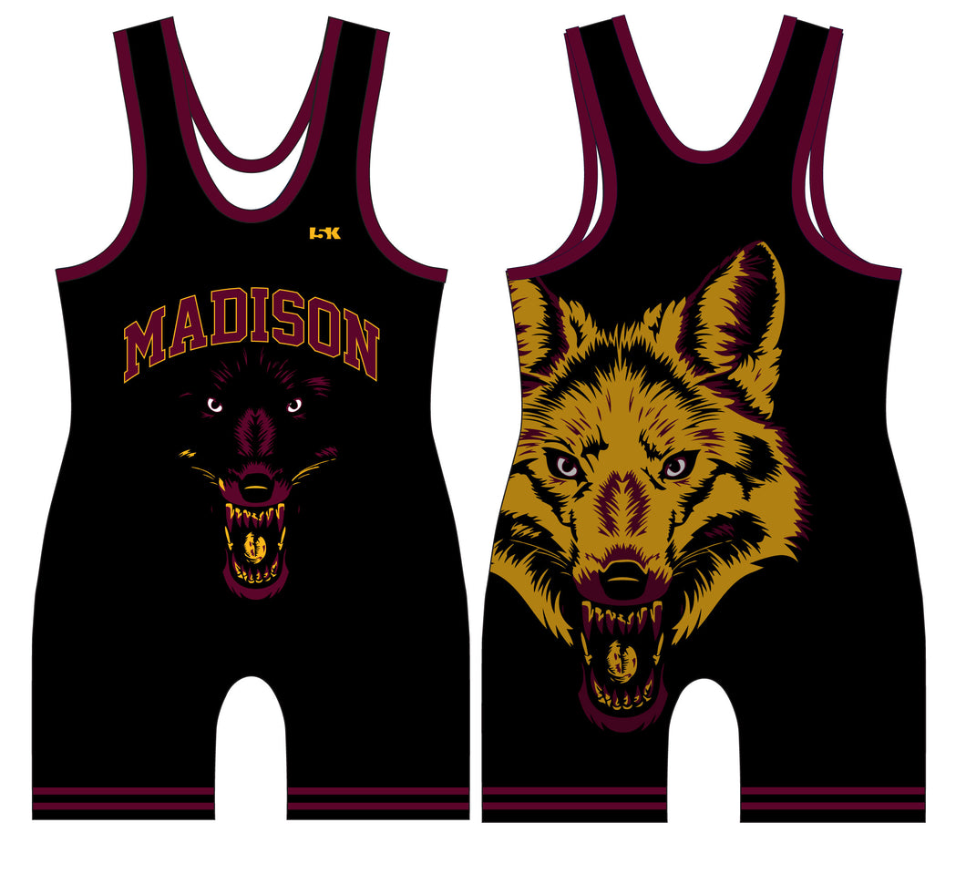 Madison Wrestling Sublimated Singlet - Black Style 2 - 5KounT