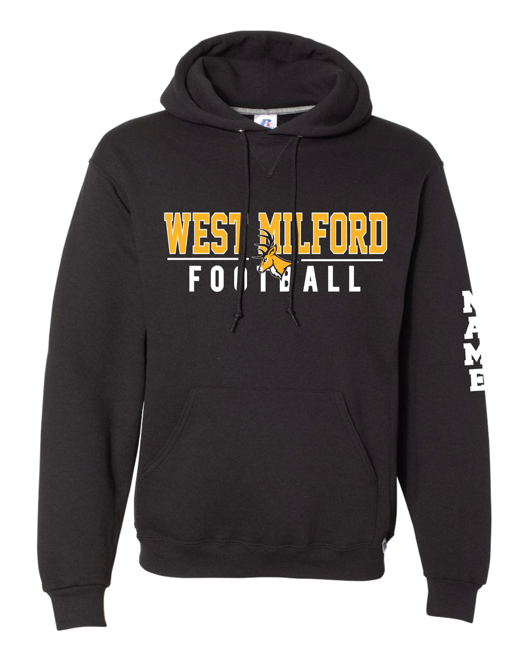 West Milford Highlanders Football Cotton Hoodie - Black