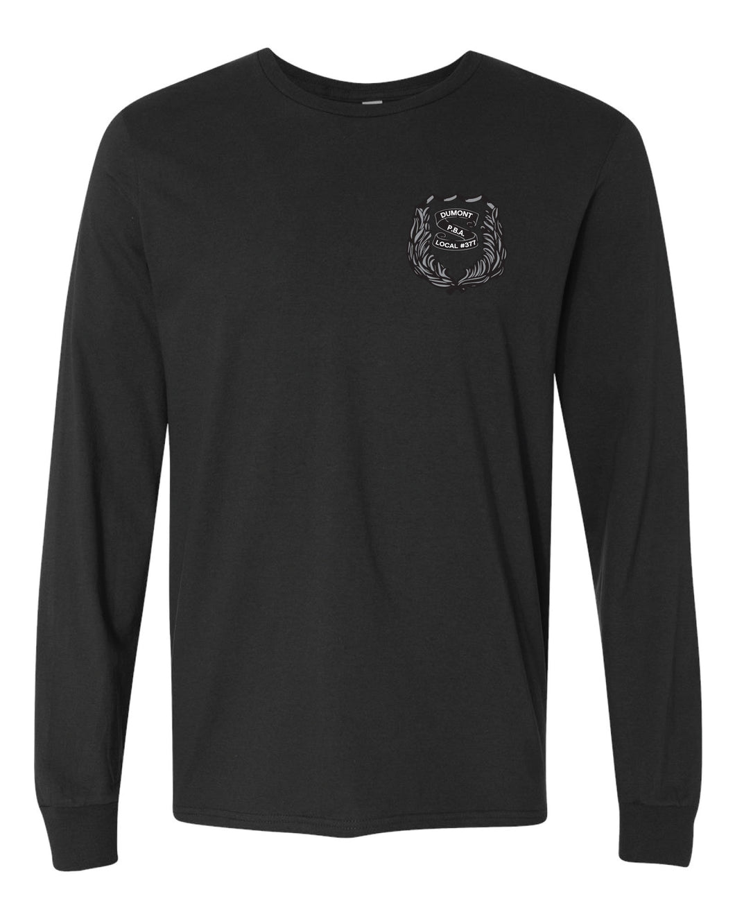 Dumont Police Cotton Crew Long Sleeve Tee - Black (Design 1) - 5KounT