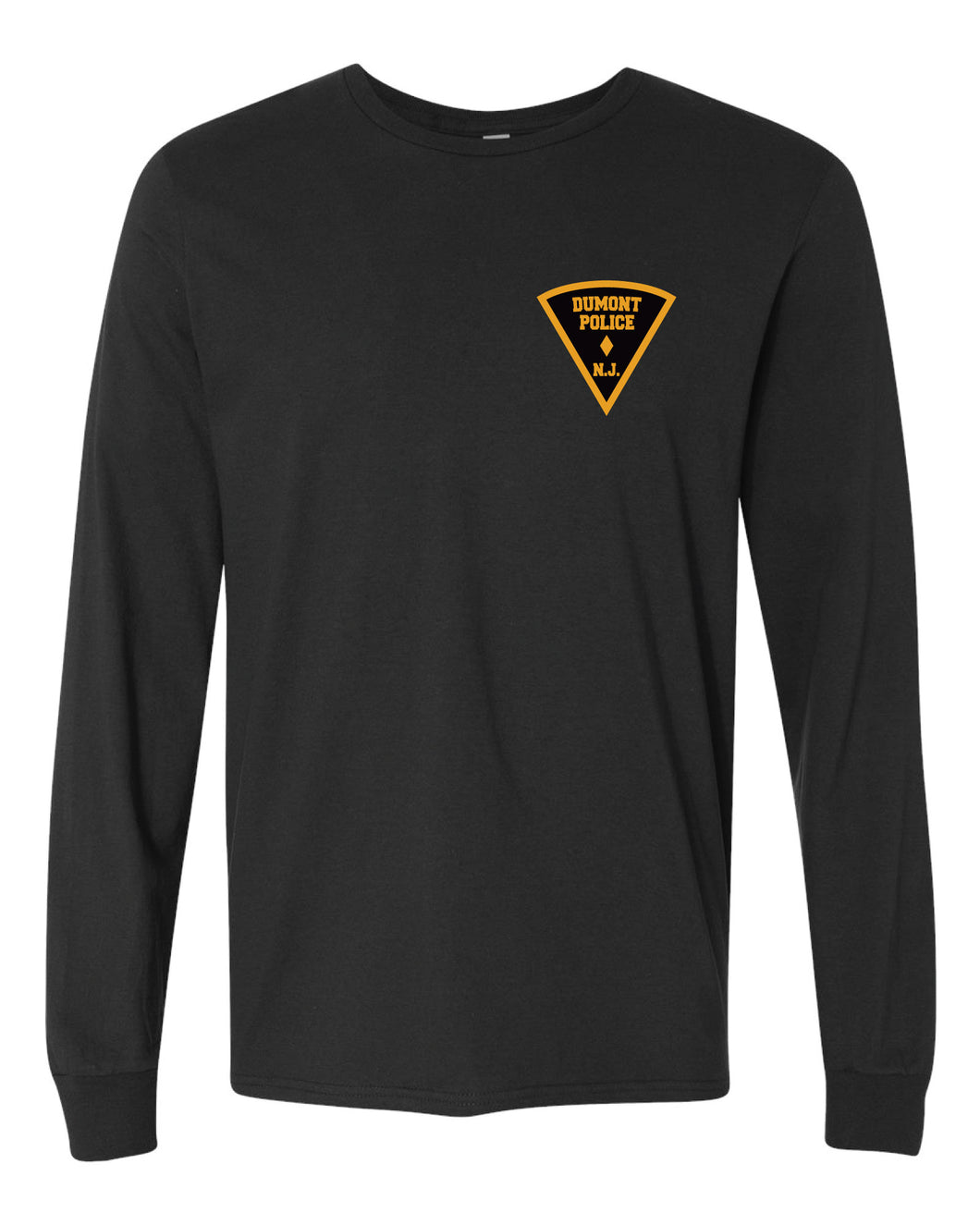 Dumont Police Cotton Crew Long Sleeve Tee - Black (Design 2) - 5KounT