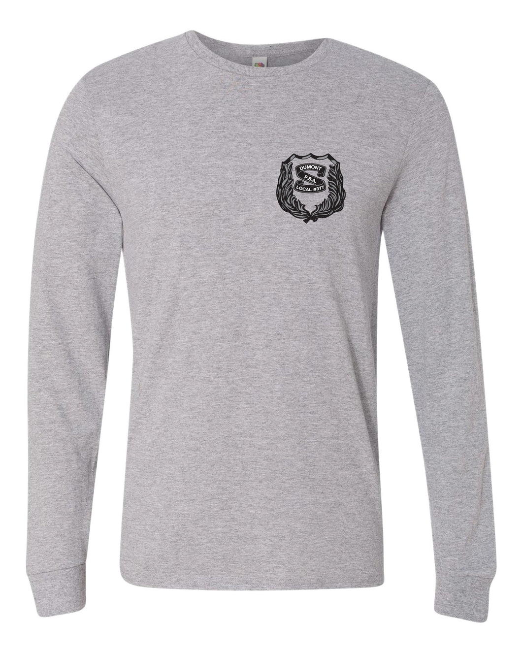 Dumont Police Cotton Crew Long Sleeve Tee - Gray (Design 1) - 5KounT