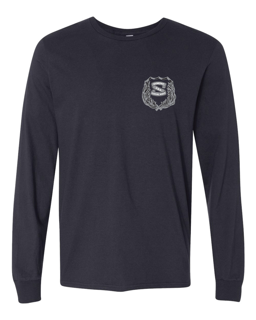 Dumont Police Cotton Crew Long Sleeve Tee - Navy (Design 1) - 5KounT