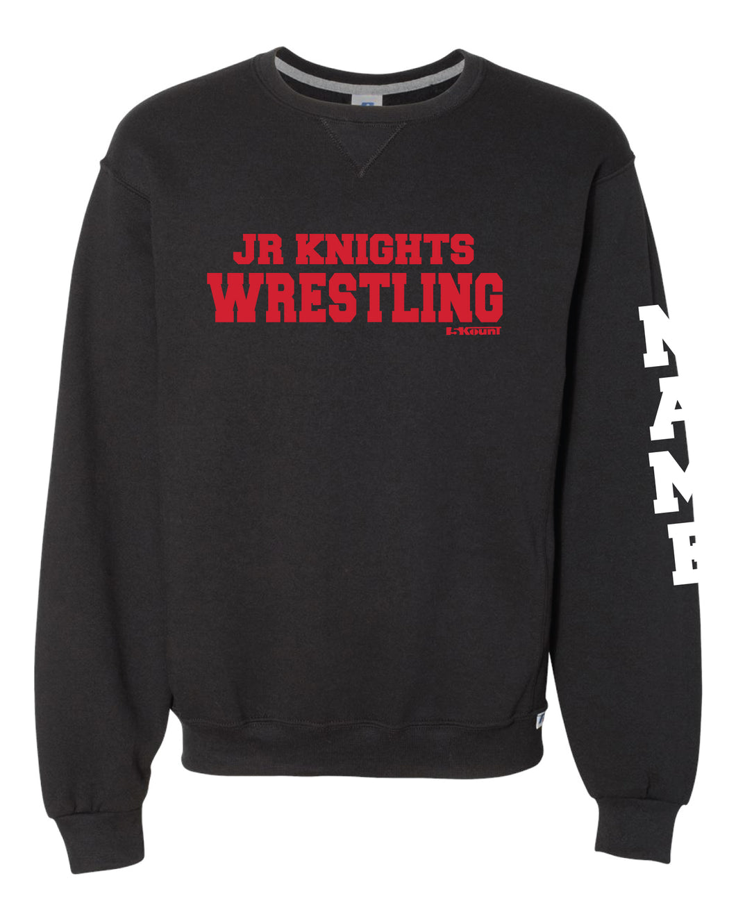 Jr. Knights Wrestling Russell Athletic Cotton Crewneck Sweatshirt - Black - 5KounT