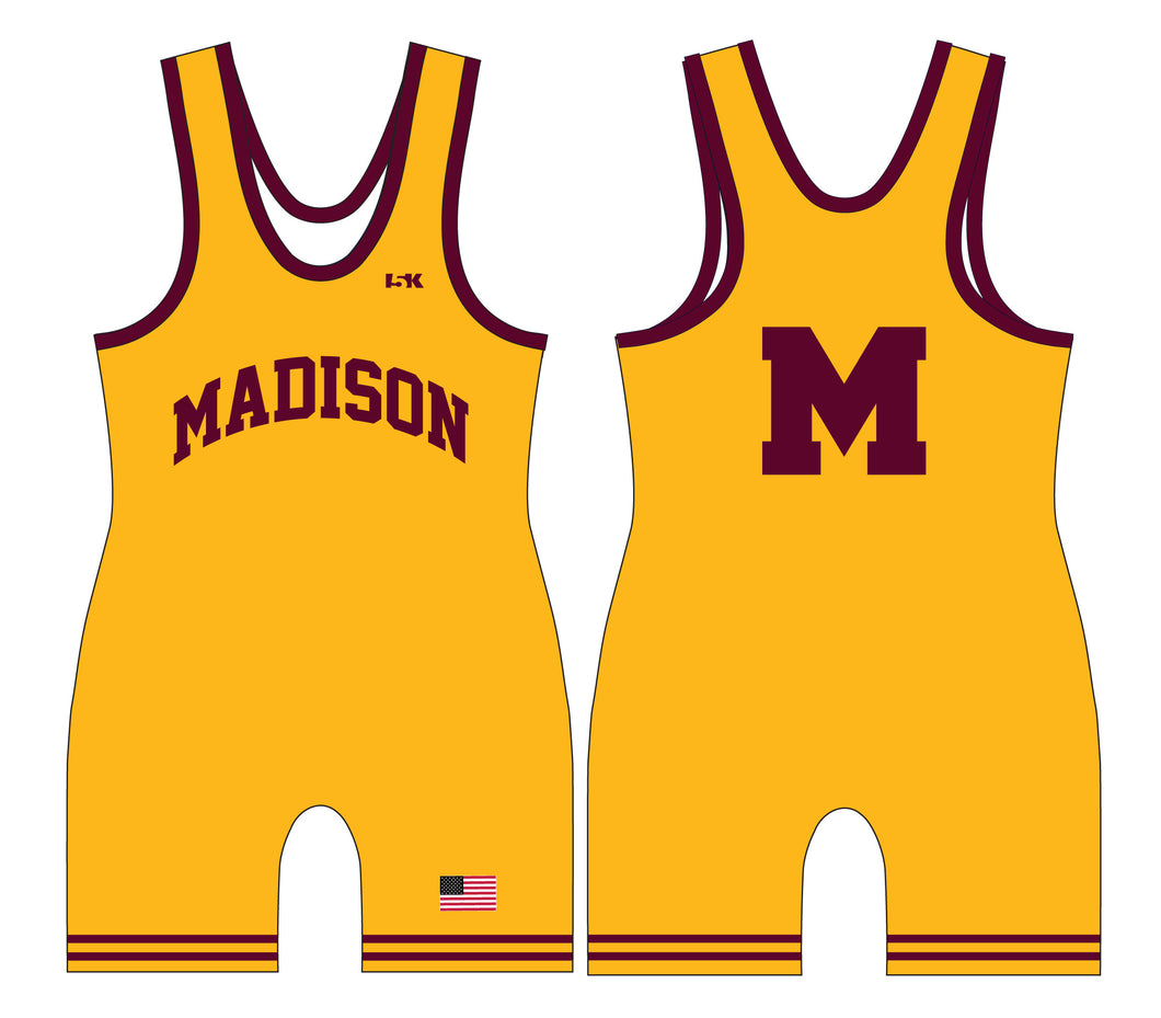 Madison Wrestling Sublimated Singlet - Gold - 5KounT