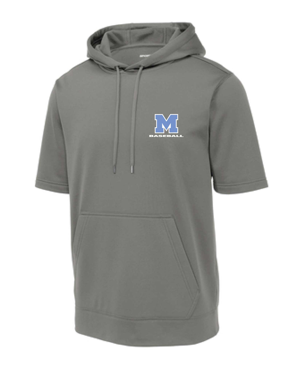 Mahwah Baseball Short Sleeve Hoodie - Gray