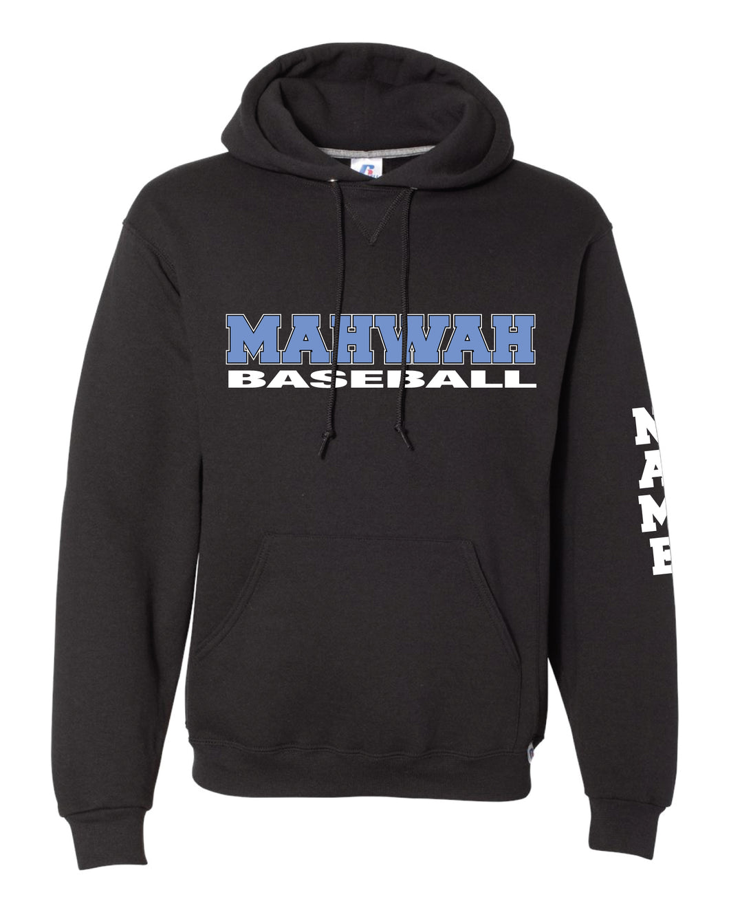 Mahwah Baseball Cotton Hoodie Design 1 - Black