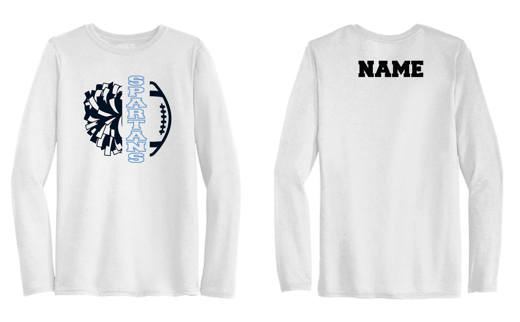Paramus Football/Cheer Cotton Crew Long Sleeve Combo Tee - White - 5KounT