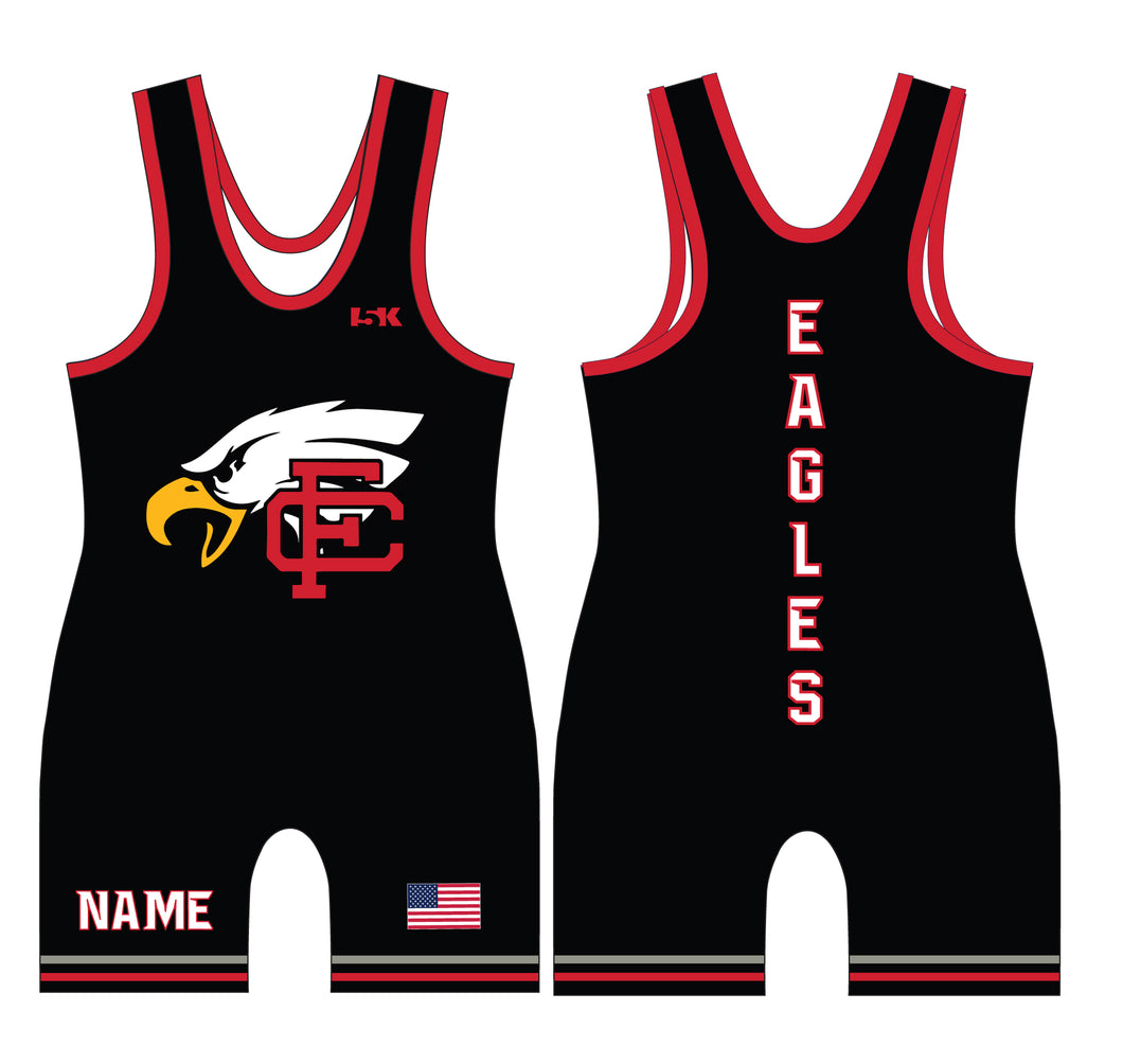 Eagles Wrestling Sublimated Men's Singlet (Black) - Design 2 - 5KounT