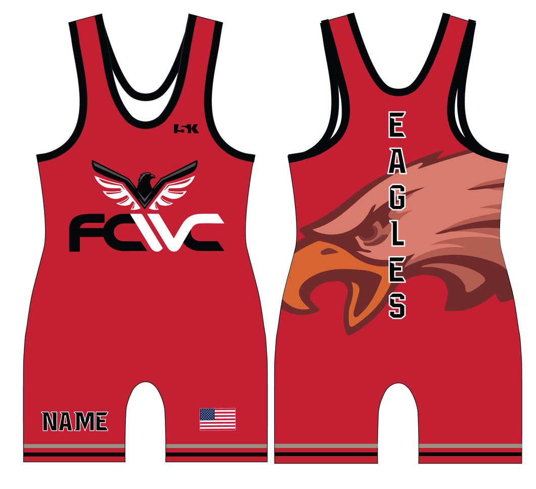 Eagles Wrestling Sublimated Men's Singlet (Red) - Design 1 - 5KounT