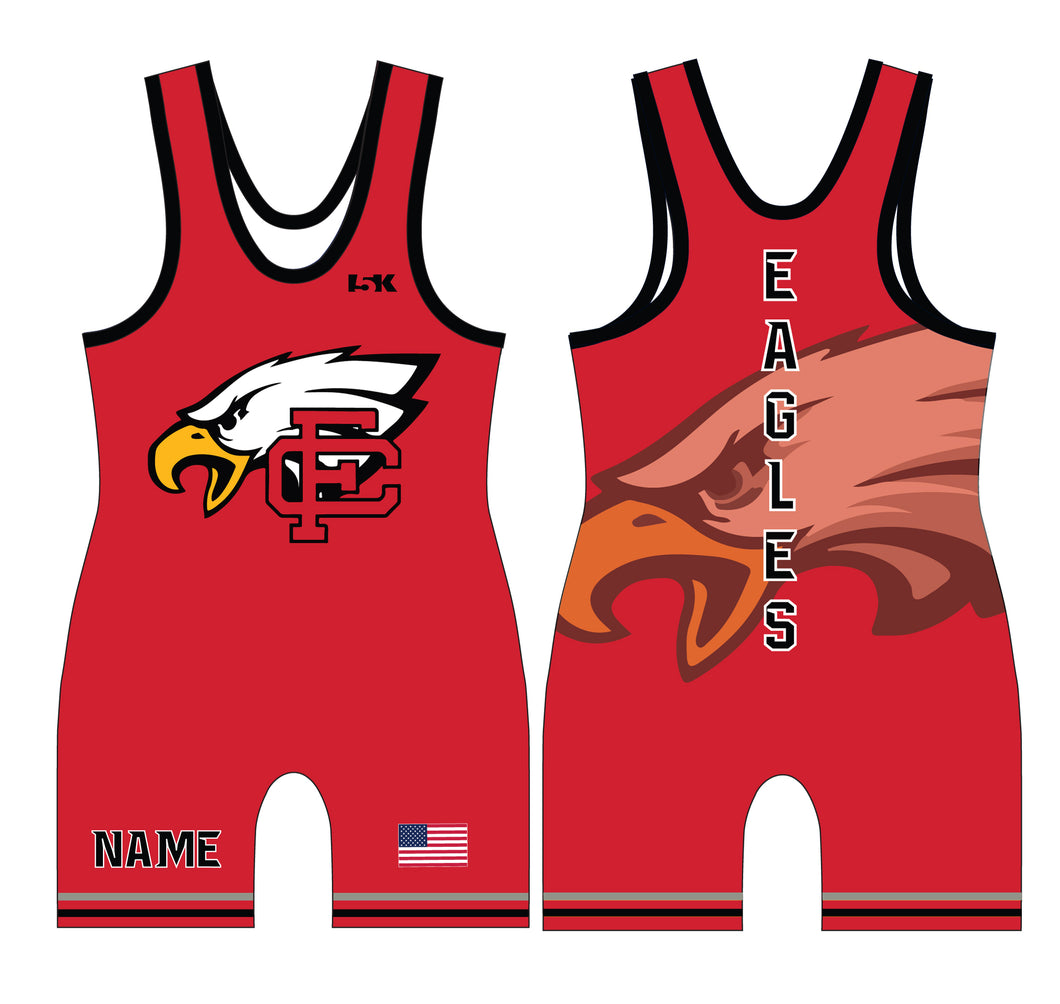 Eagles Wrestling Sublimated Men's Singlet (Red) - Design 2 - 5KounT