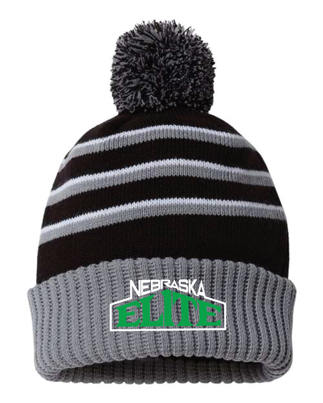 Nebraska Elite Pom Beanie - Black - 5KounT