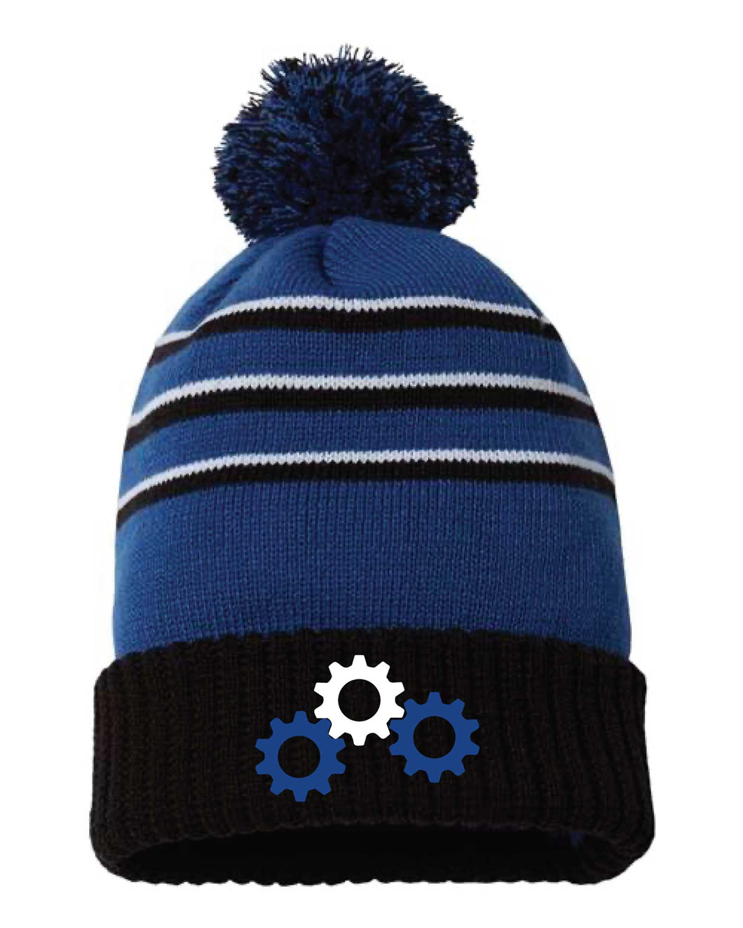 Glastonbury Robotics Pom Beanie - Royal / Black