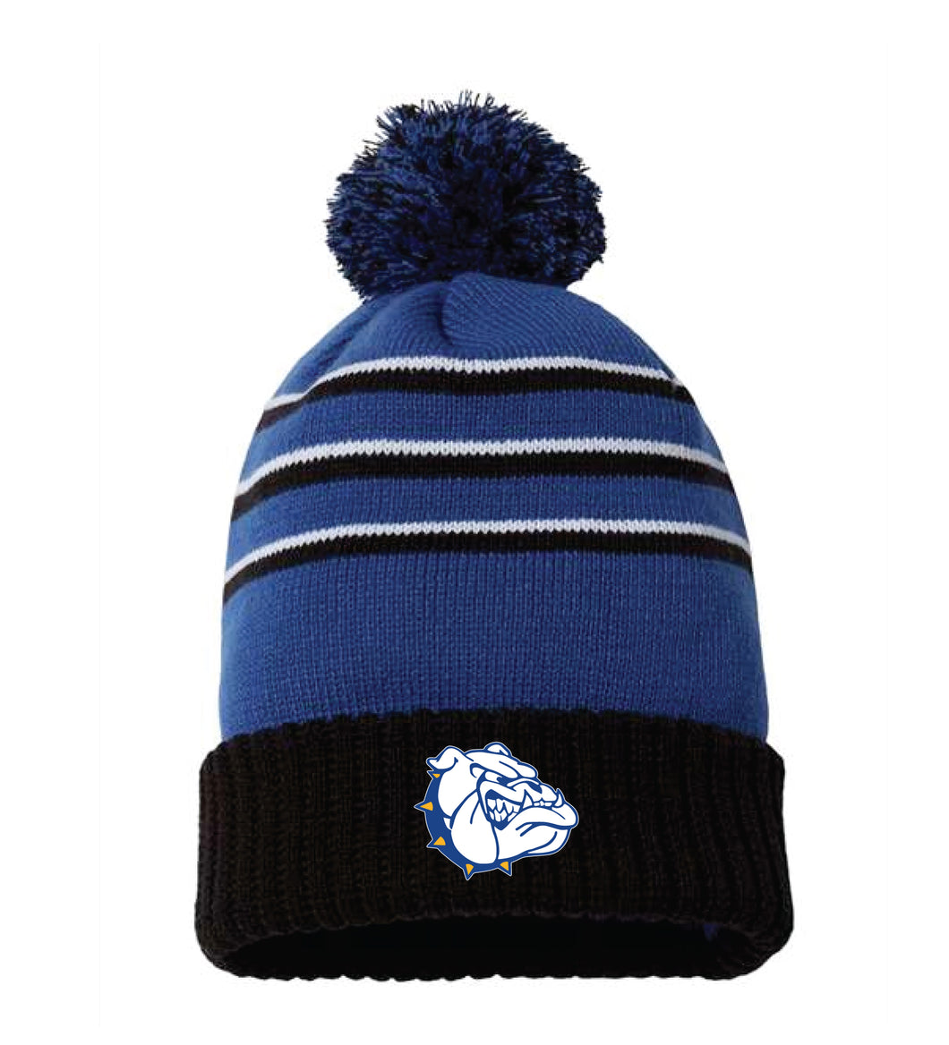 BBYC Bulldogs Pom Beanie - Royal Blue / Black