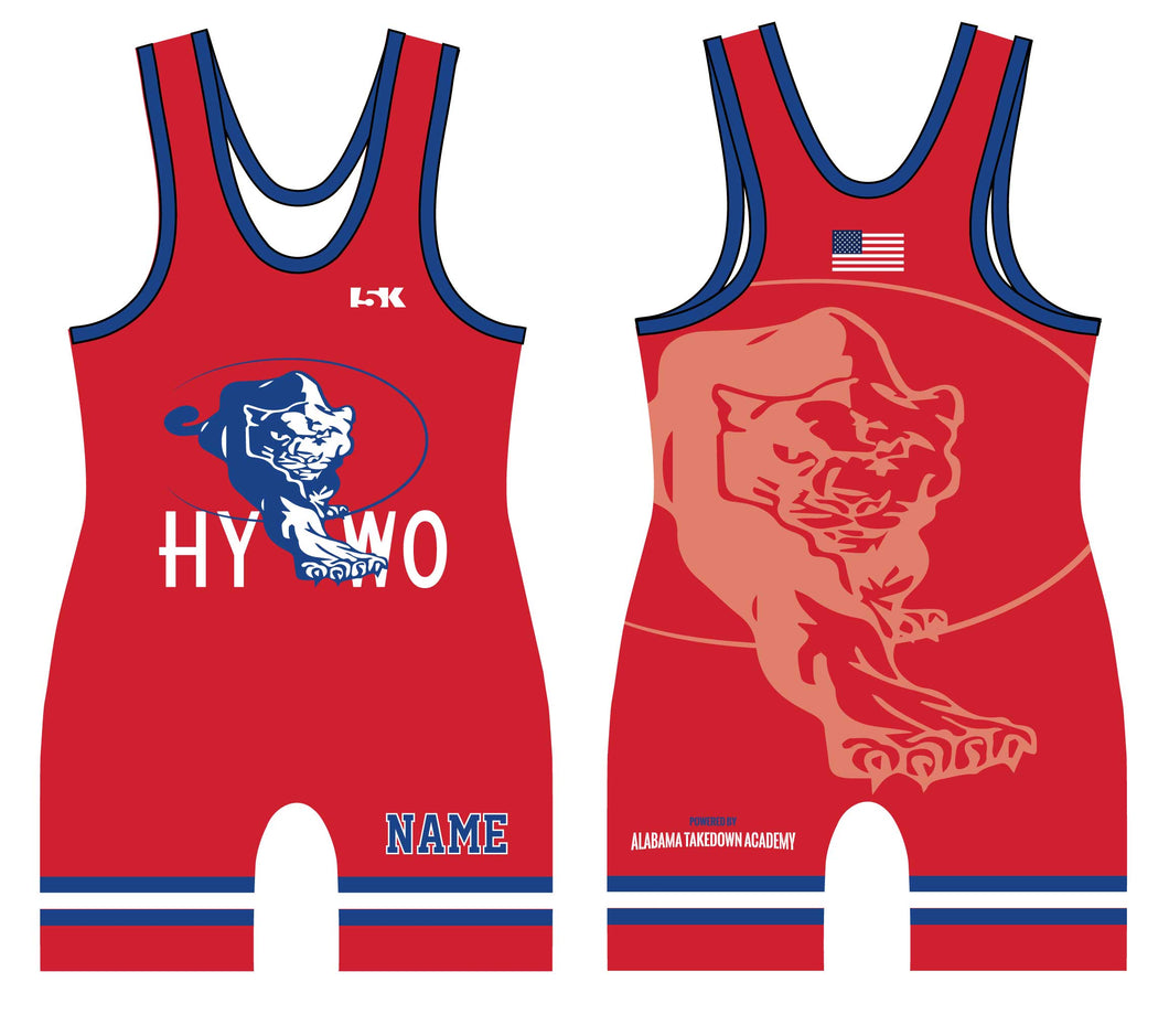 Huntsville Wrestling Sublimated Men's Singlet - Design 2 (Red)