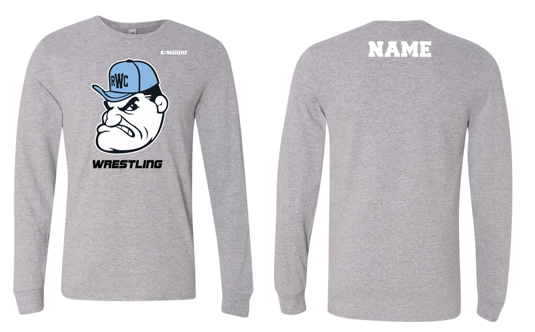 Rebel Wrestling Cotton Crew Long Sleeve Tee - Gray - 5KounT2018