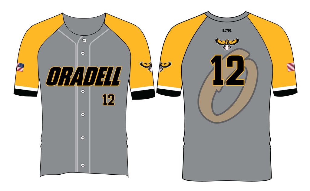 Oradell Baseball Sublimated Game Jersey - Black