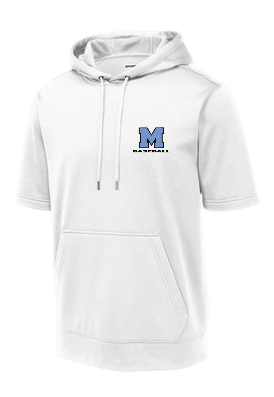 Mahwah Baseball Short Sleeve Hoodie - White