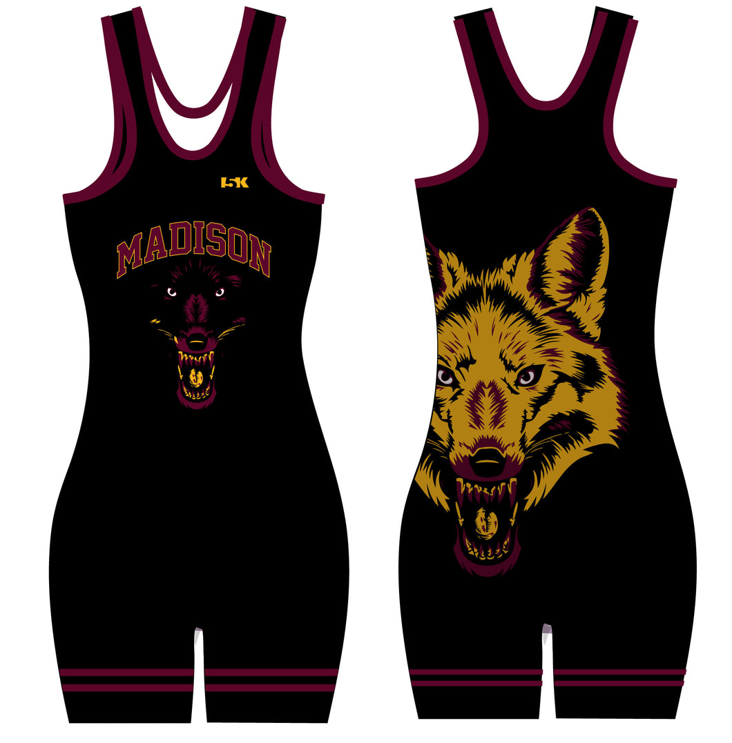 Madison Wrestling Sublimated Women's Singlet - Black Style 2 - 5KounT