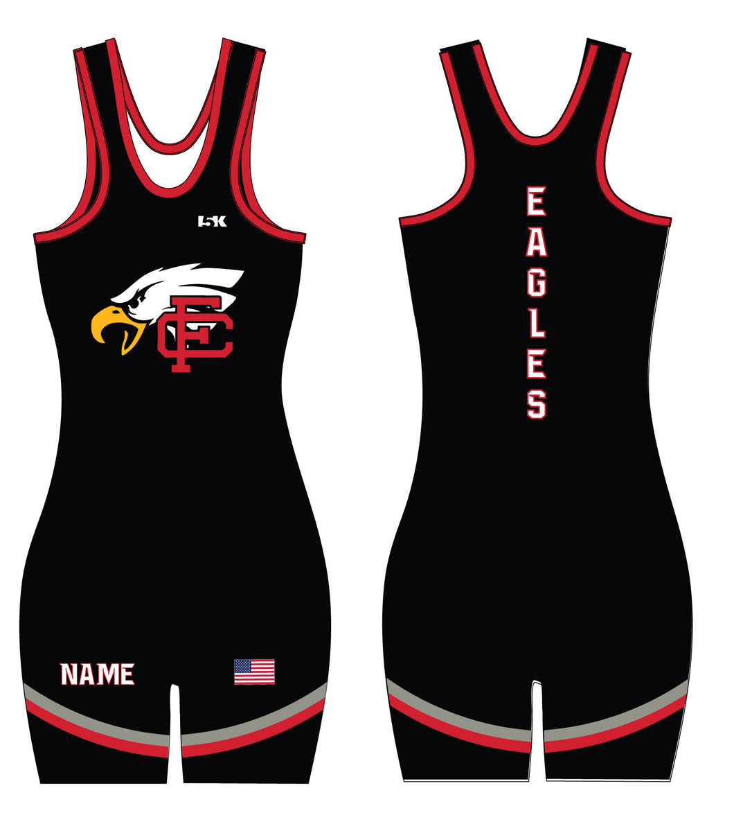 Eagles Wrestling Sublimated Women's Singlet (Black) - Design 2 - 5KounT